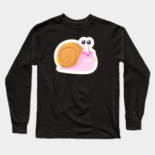 Cute Snail Cartoon Drawing Long Sleeve T-Shirt